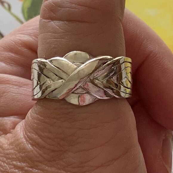 𝅺sterling SILVER 925 UNISEX PAZZLE RING SIZE US 11​ - Picture 2 of 9